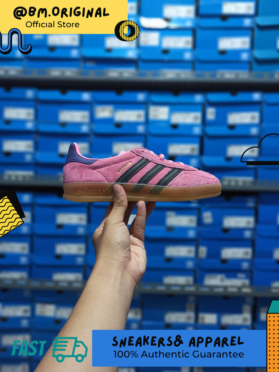 Adidas Gazelle Indoor Bliss Pink Core Black Collegiate Purple IE7002 – BM  STORE ORIGINAL FOOTWEAR