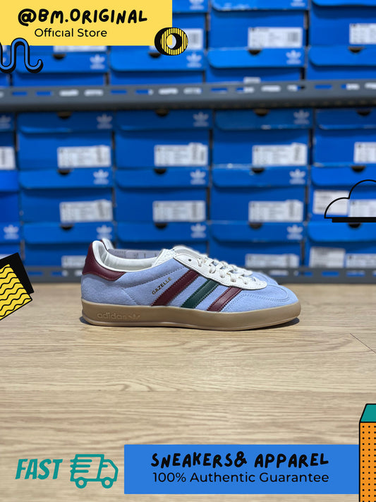 Adidas Gazelle Indoor Blue Dawn Collegiate Burgundy Green IG4994