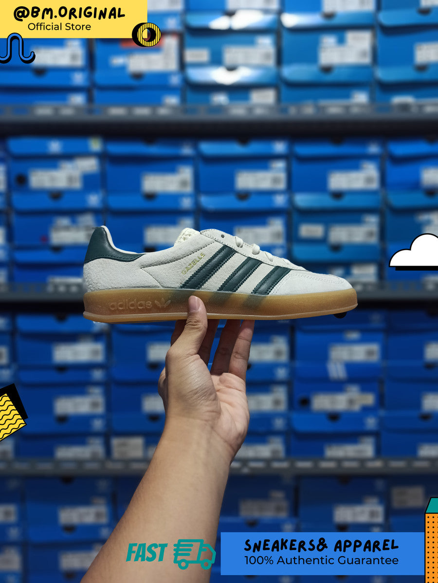 Adidas Gazelle Indoor Cream White Collegiate Green Gum IH7502 – BM STORE  ORIGINAL FOOTWEAR