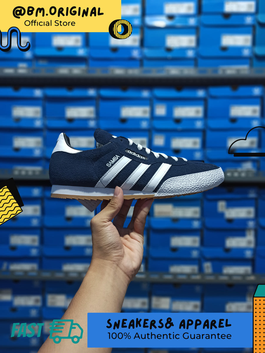Adidas Samba Super Navy White Suede ORIGINAL 019332 – BM STORE ORIGINAL  FOOTWEAR