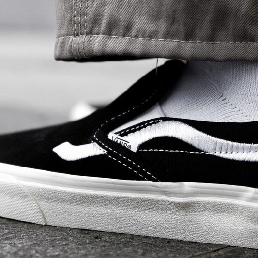 Vans Slip On Classic Side Stripe Black White