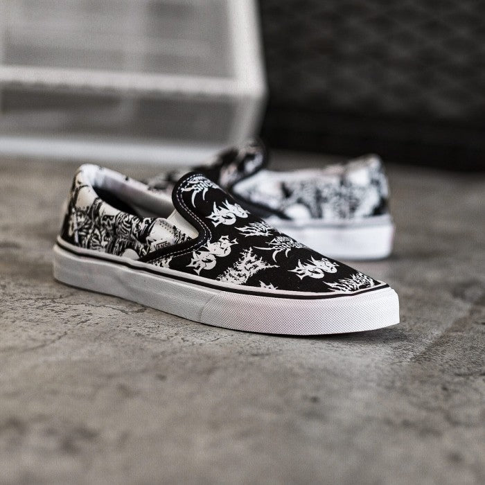 VANS CLASSIC SLIP ON FORGOTTEN BONES BLACK WHITE – BM STORE