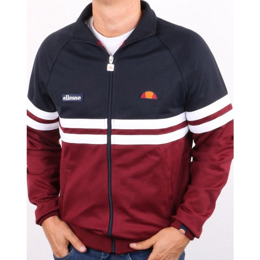 ELLESSE RIMINI TRACK TOP NAVY BURGUNDY 80s Casual ORIGINAL