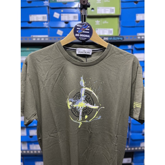 STONE ISLAND T-SHIRT KHAKI GREEN ORIGINAL 74152NS83 V0058