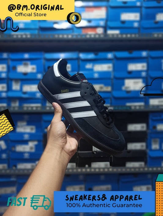 Adidas Samba LC Black White Core Black Leather ORIGINAL 19000