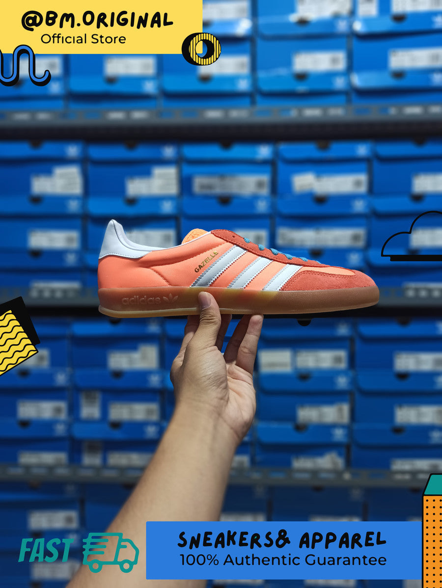 Adidas Gazelle Indoor Beam Orange White Gumsole HQ9016 – BM STORE ORIGINAL  FOOTWEAR