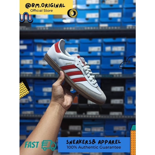 Adidas Samba White Red CW Indonesia ORIGINAL B44628