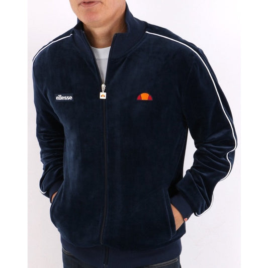 ELLESSE VELOUR PIPING TRACK TOP NAVY 80s Casual ORIGINAL