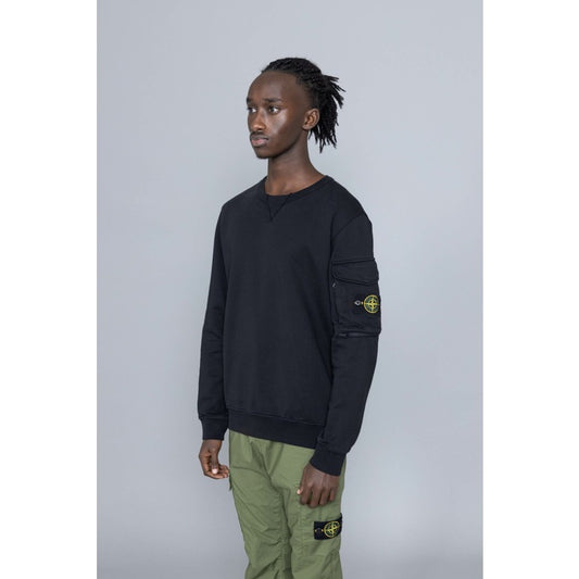 Stone Island Crewneck Sweatshirt Pocket Sleeve Black 761561151 V0029