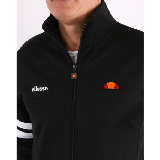 ELLESSE ROMA TRACK TOP BLACK WHITE 80s Casual ORIGINAL