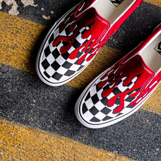 Vans Slip On Checkerboard Flame Red ORIGINAL