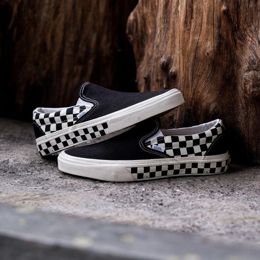 Vans Slip On SideWall Checkerboard Black White Original