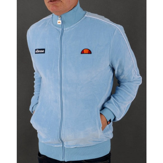 ELLESSE VELOUR PIPING TRACK TOP SKY BLUE 80s Casual ORIGINAL