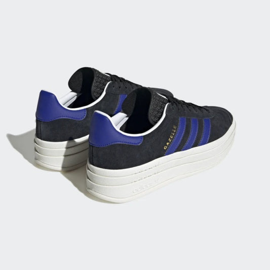 Adidas Gazelle Bold Core Black Lucid Blue Gold Metallic HQ4408
