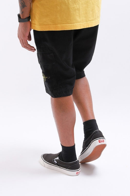 Stone Island L11WA Bermuda Brushed Cotton Canvas Black V0129