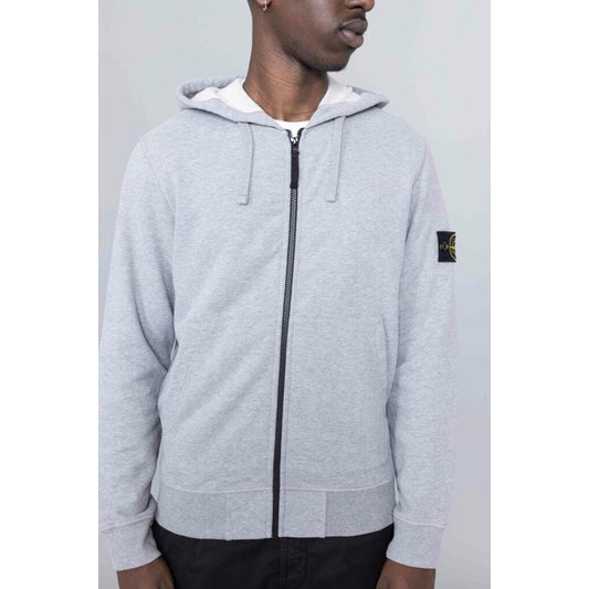 Stone Island Zip Hoodie Sweatshirt Melange Grey ORIGINAL 761564251