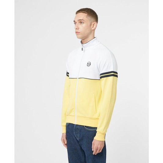 Sergio Tacchini Orion Track Top White Yellow Black ORIGINAL