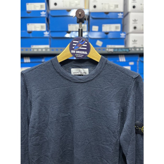Stone Island Fineknit Logo Patch Jumper Navy ORIGINAL 7415502B0