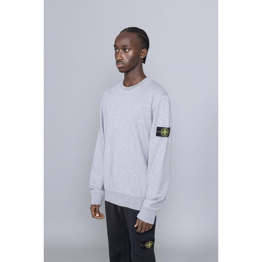 Stone Island Crewneck Sweatshirt Melange Grey ORIGINAL 761563051 V0M64