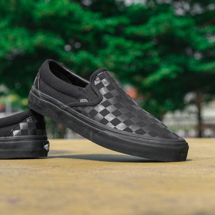 Vans Slip On Classic Checkerboard Mono Black Black