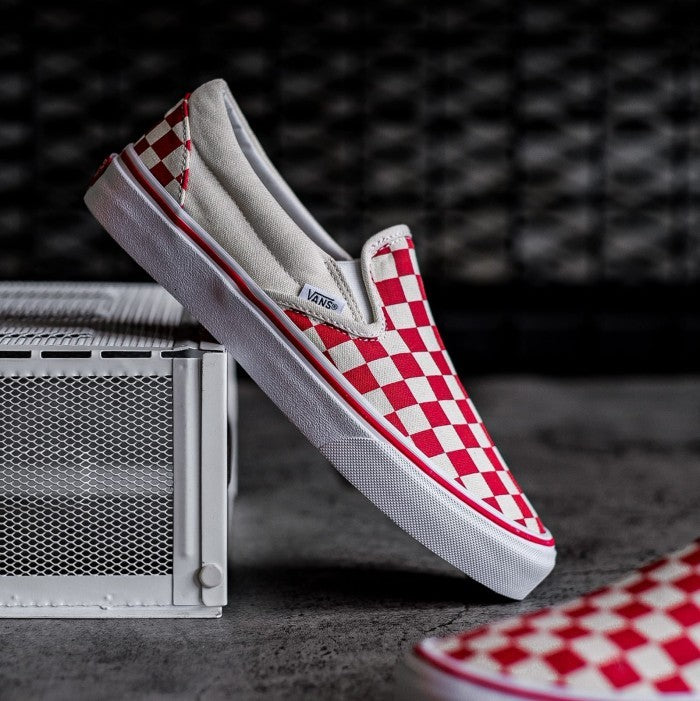 Vans Slip on Classic Checkerboard Red