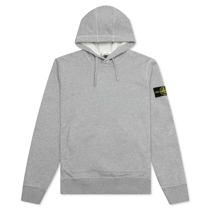 STONE ISLAND HOODED MELANGE GREY 761564151 V0M64