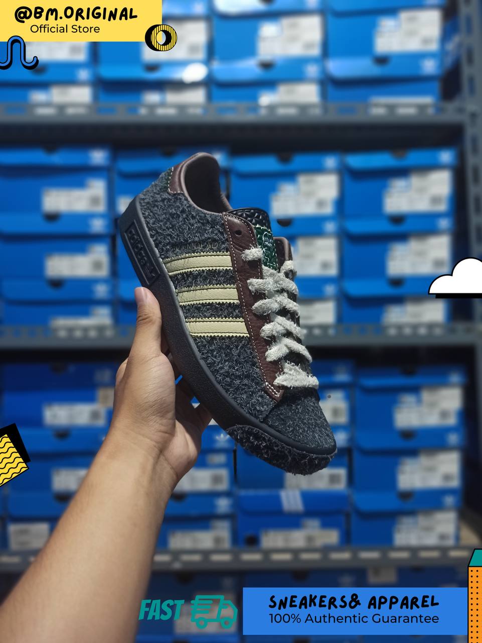 Adidas Forest Hills x Brain Dead Core Black Panton Branch JR7942