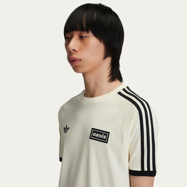 Adidas x Oasis Tour 3-Stripes T-shirt Cream White KT3446