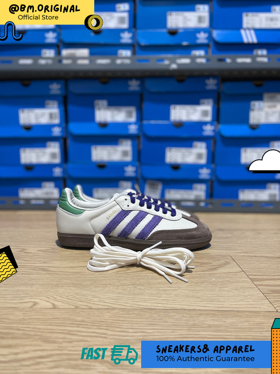 Adidas Samba OG W Off White Collegiate Purple Preloved Green ID8349