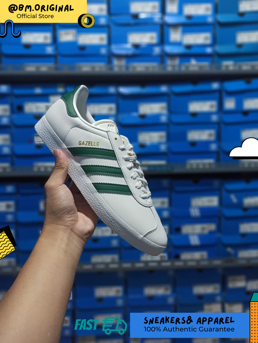 Adidas Gazelle Low Cloud White Dark Green Gold Metallic ID6114