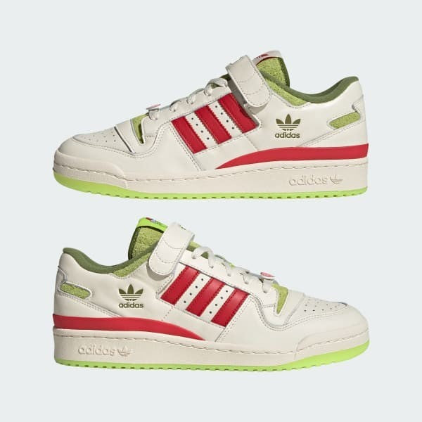 Adidas Forum x The Grinch Cream White Collegiate Red Solar Slime ID3512