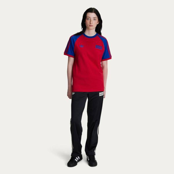 Adidas x Oasis Tour 3-Stripes Tee Better Scarlet KK9124