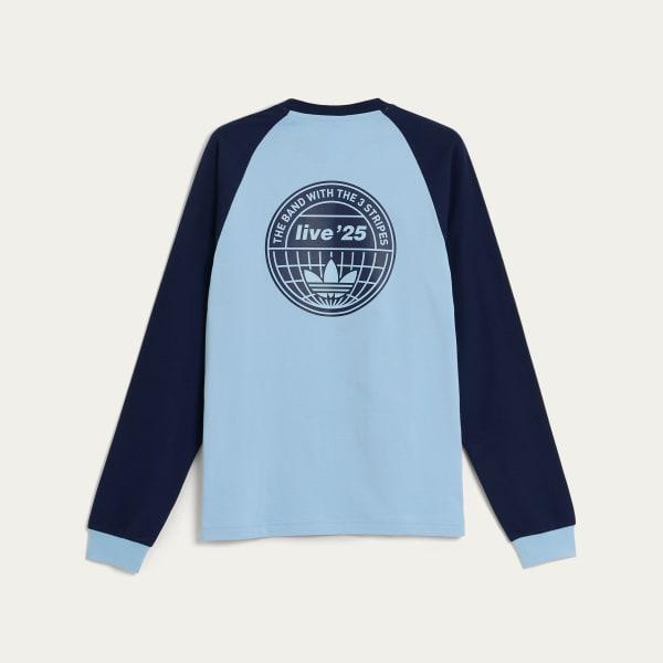 Adidas x Oasis Tour 3-Stripes Longsleeve Tee Clear Sky Night Indigo KT3427
