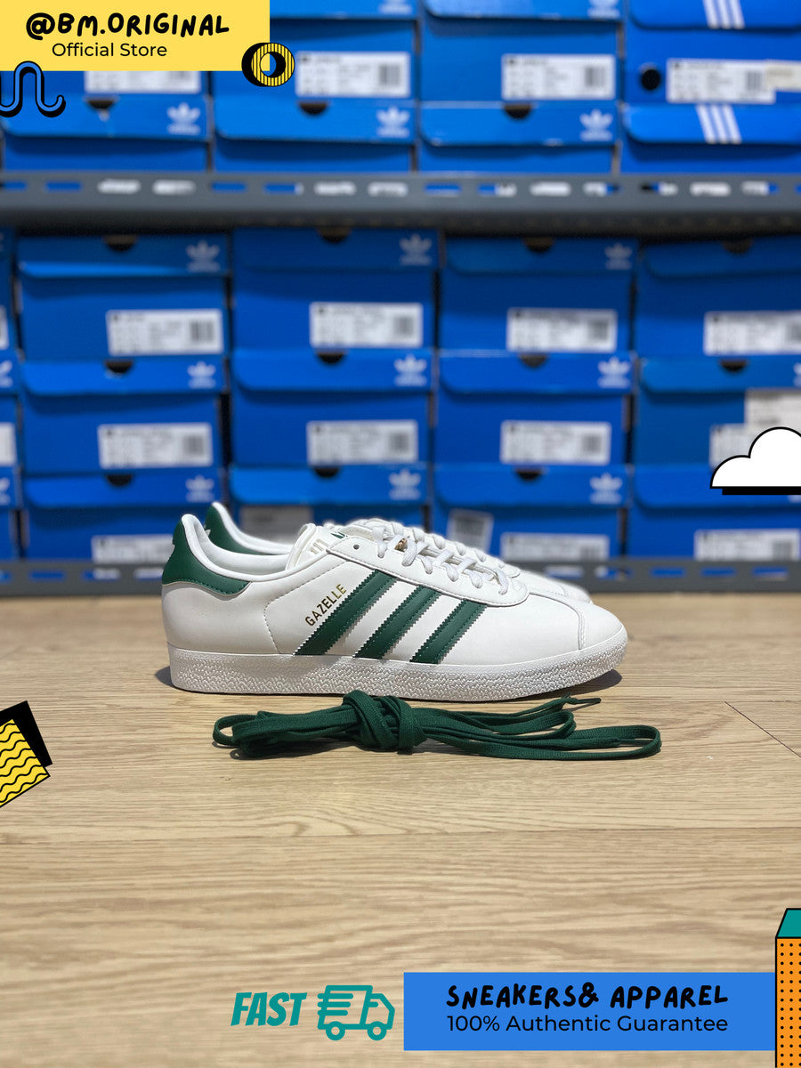 Adidas Gazelle Low Cloud White Dark Green Gold Metallic ID6114