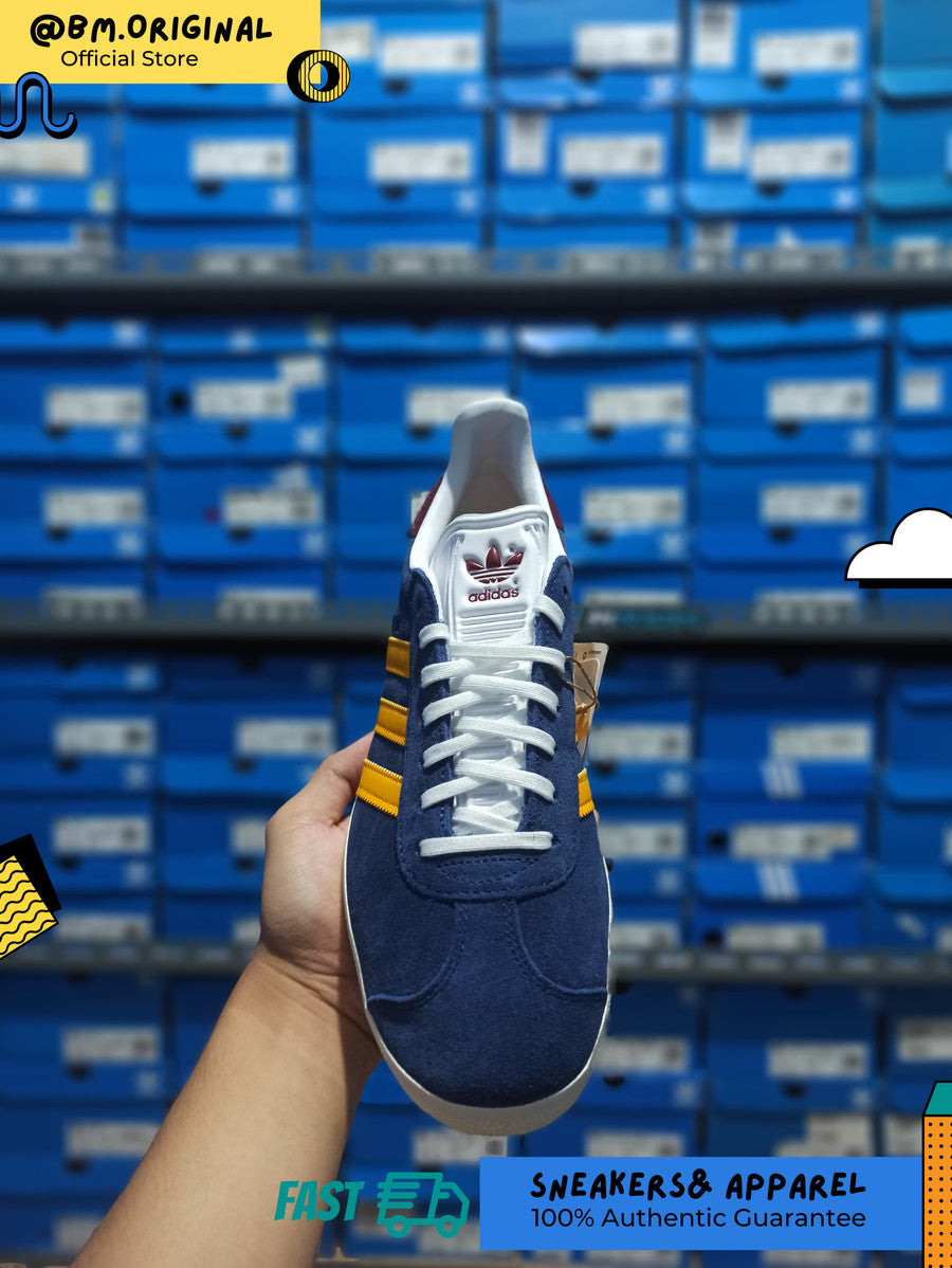 Adidas Gazelle Dark Blue Crew Yellow Collegiate Burgundy IF0877