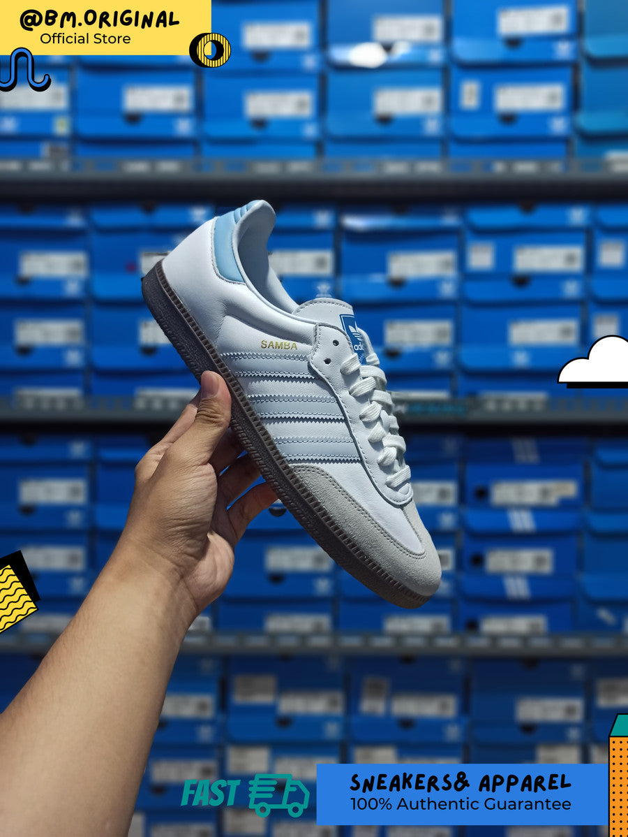 Adidas Samba OG Core White Halo Blue Gum ID2055 – BM STORE ORIGINAL FOOTWEAR