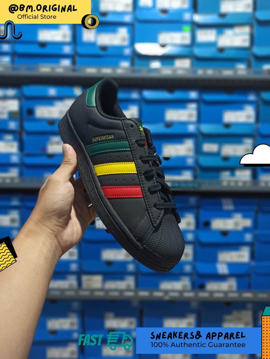 Adidas Superstar Rasta Core Black Yellow Collegiate Green IH3121