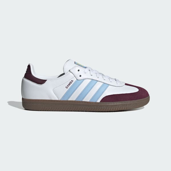 Adidas Samba Aston Villa FC Cloud White Maroon Glow Blue JQ4042