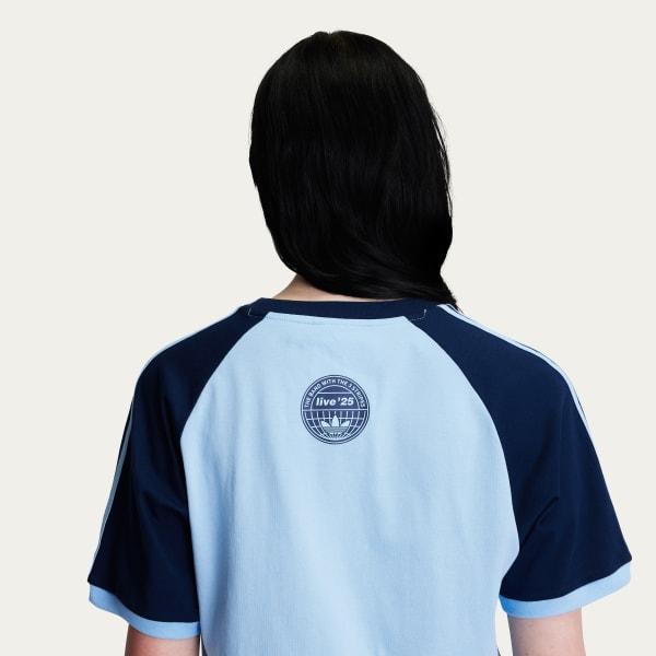 Adidas x Oasis Tour 3-Stripes T-shirt Clear Sky Night Indigo KT3447
