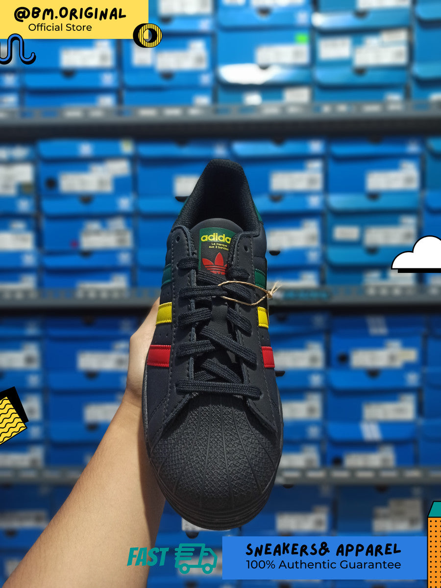 Adidas Superstar Rasta Core Black Yellow Collegiate Green IH3121