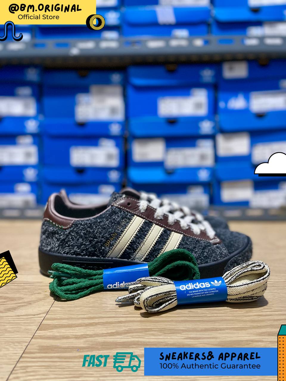 Adidas Forest Hills x Brain Dead Core Black Panton Branch JR7942