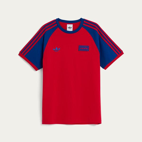 Adidas x Oasis Tour 3-Stripes Tee Better Scarlet KK9124