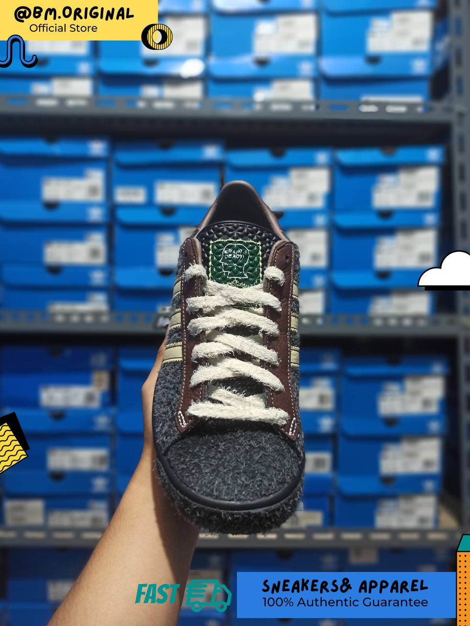 Adidas Forest Hills x Brain Dead Core Black Panton Branch JR7942