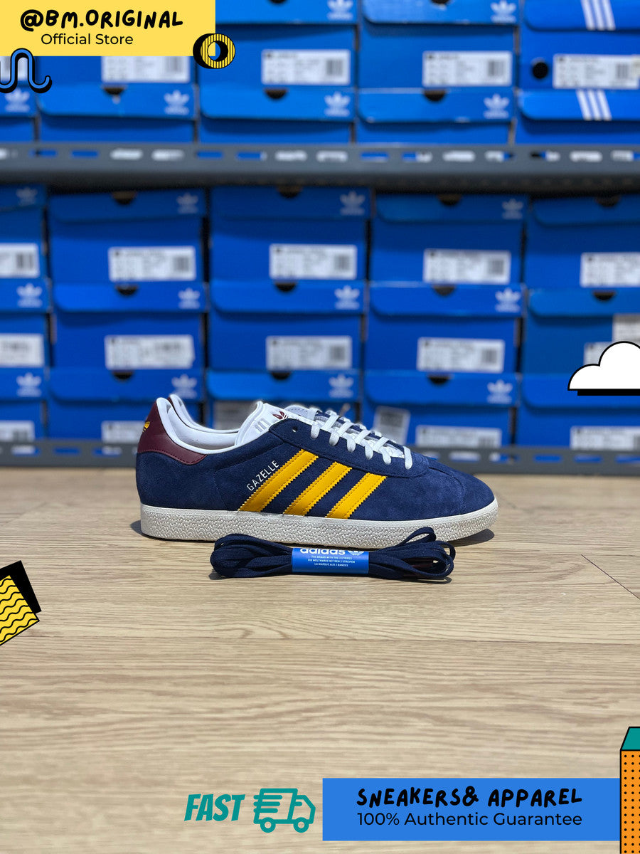 Adidas Gazelle Dark Blue Crew Yellow Collegiate Burgundy IF0877