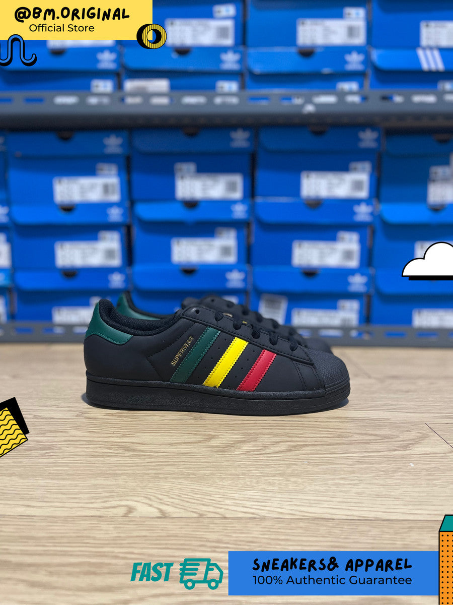 Adidas Superstar Rasta Core Black Yellow Collegiate Green IH3121