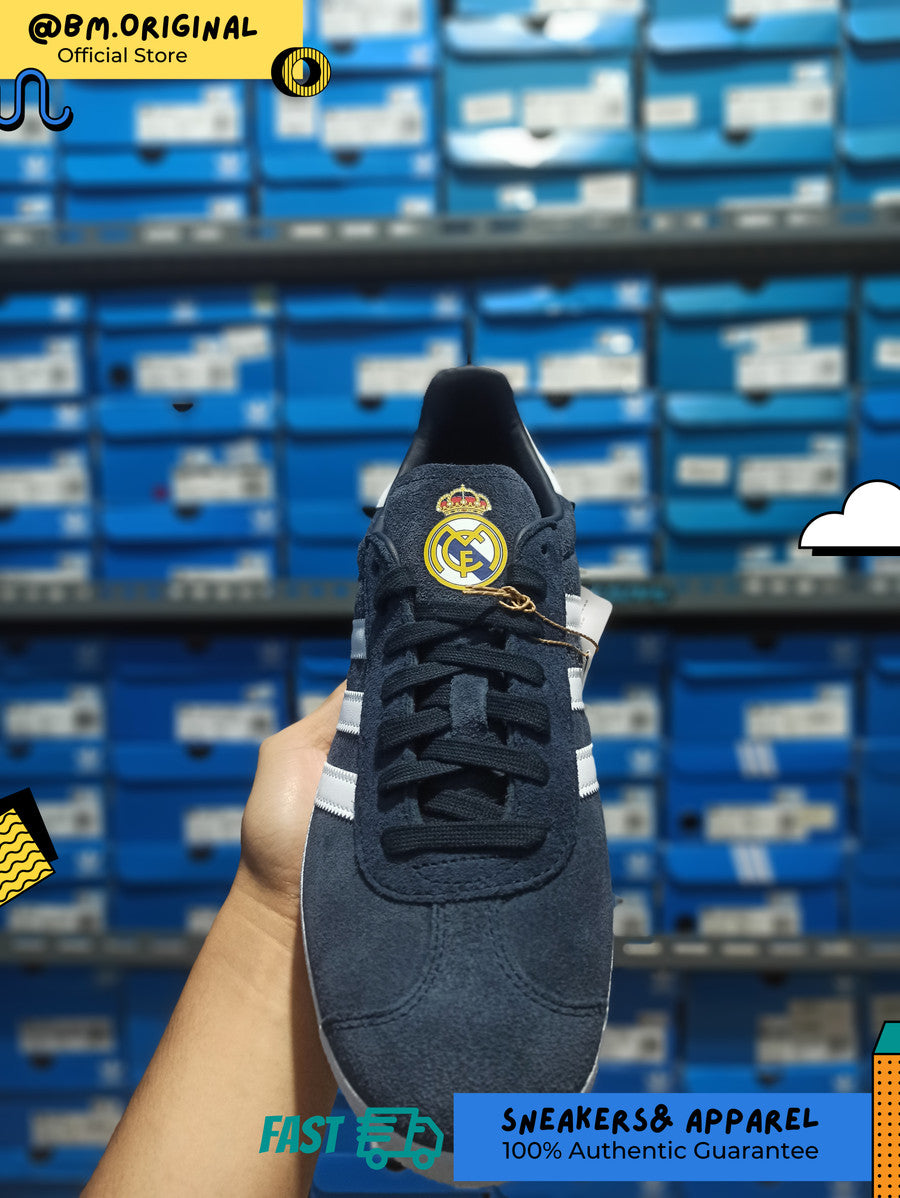 Adidas Gazelle x Real Madrid Legend Ink Cloud White Gold IE8502