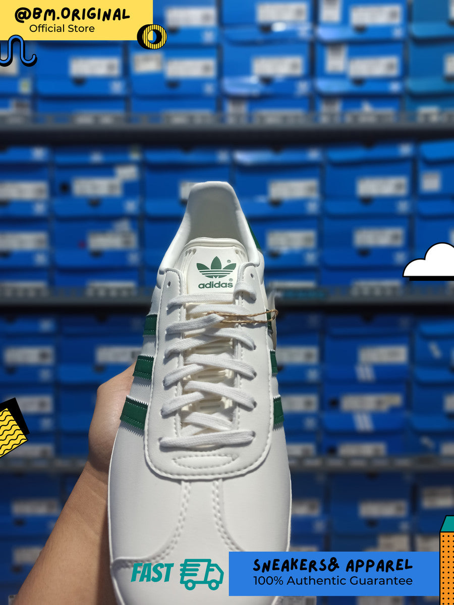 Adidas Gazelle Low Cloud White Dark Green Gold Metallic ID6114