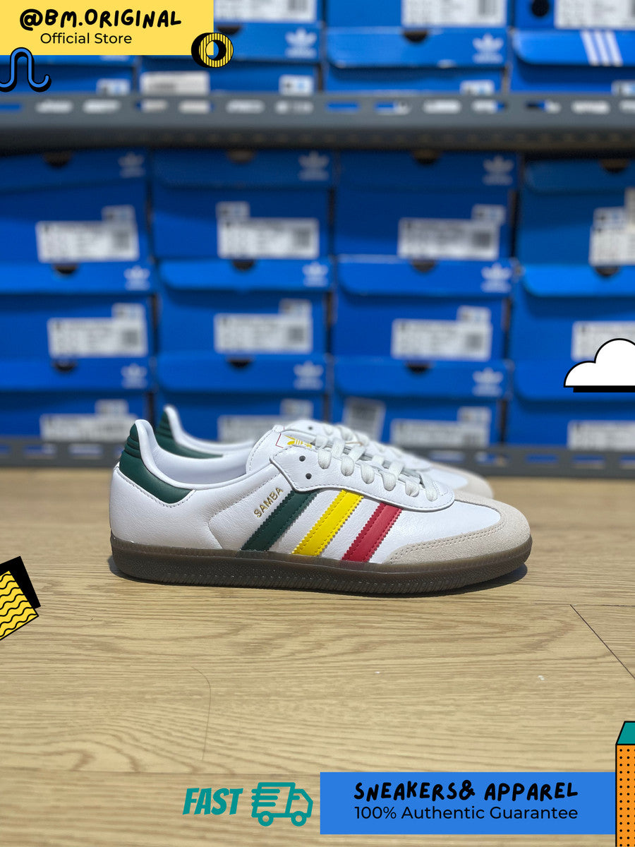 Adidas Samba OG Rasta Cloud White Yellow Collegiate Green IH3118