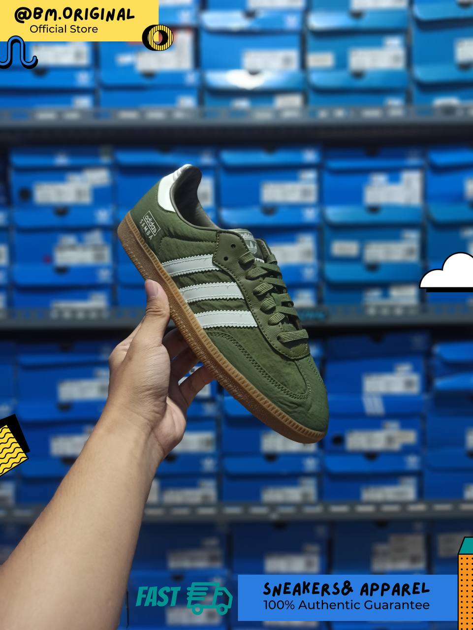 Adidas Samba OG Focus Olive Wonder White IE3440 – BM STORE ORIGINAL FOOTWEAR
