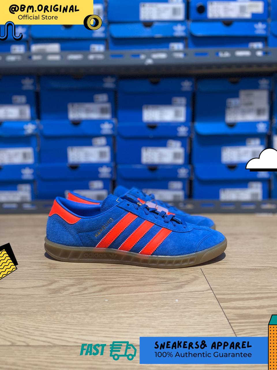 Adidas Hamburg Blue Bird Solar Orange Gum IH5471